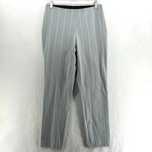 A New Day Ankle Pants Women's Sz 6 Gray White Striped High-Rise Tapered Stretch - Picture 1 of 12